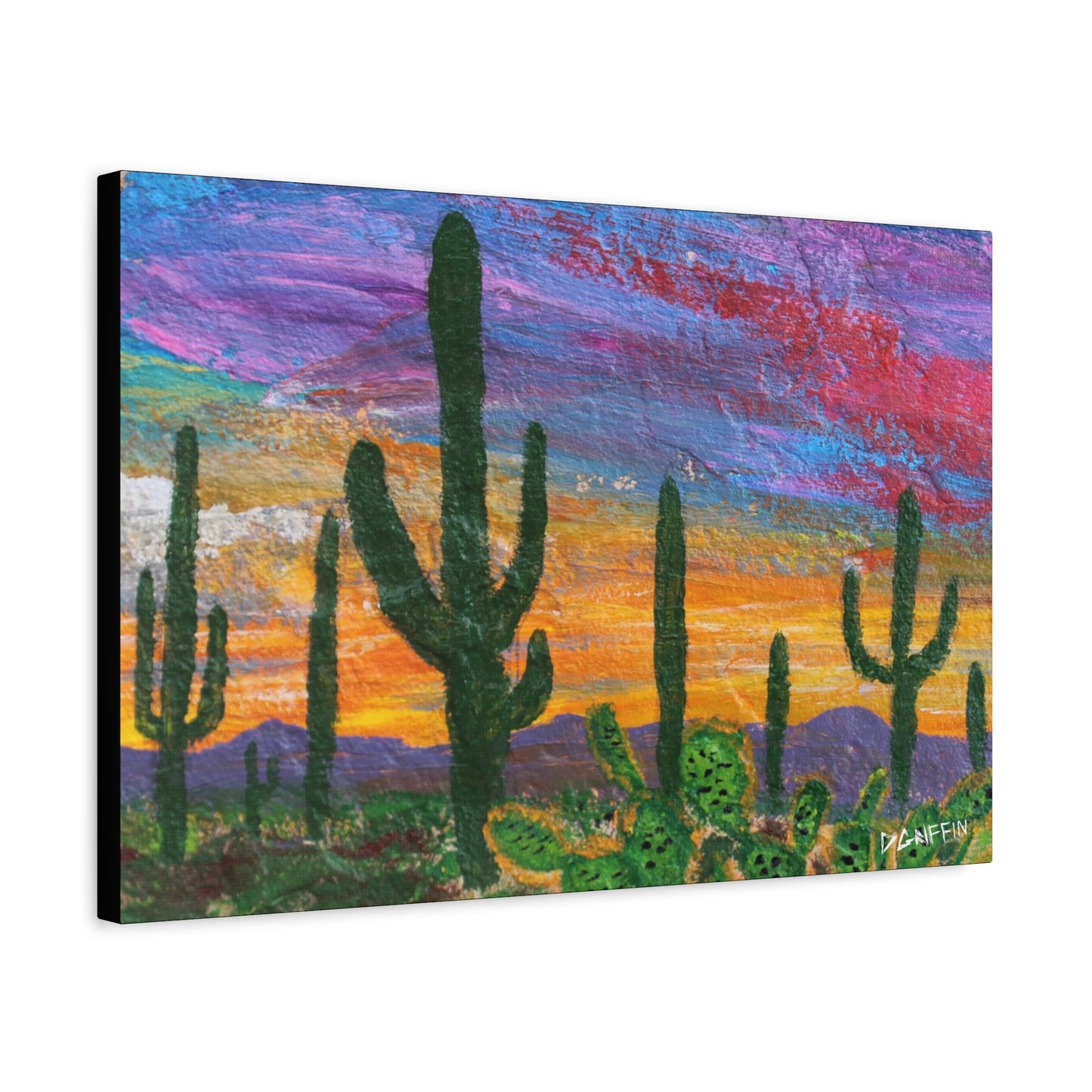 "Cactus Corona" - Stretched Canvas Wall Decor