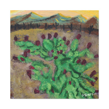 "Fruiting Nopal" - Stretched Canvas Wall Decor