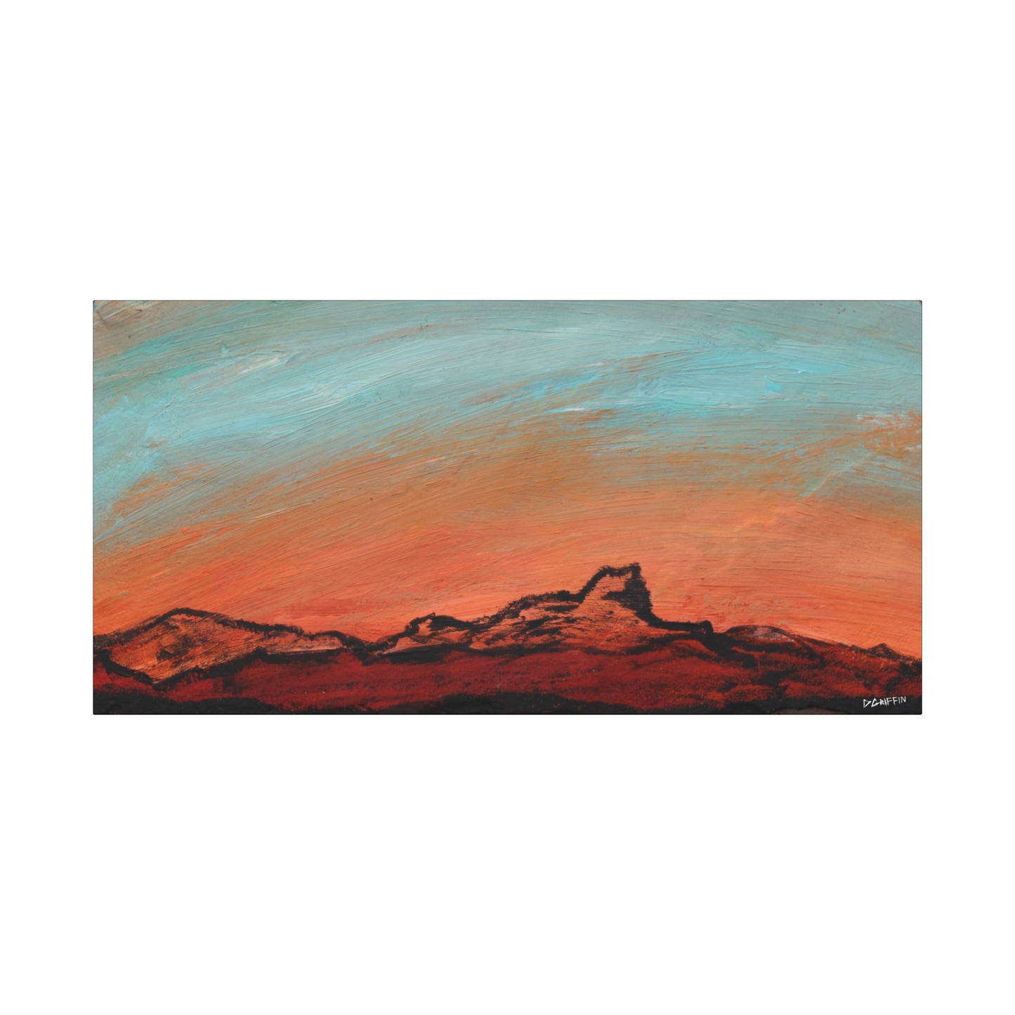 "Silueta Ardiente" - Stretched Canvas Wall Decor