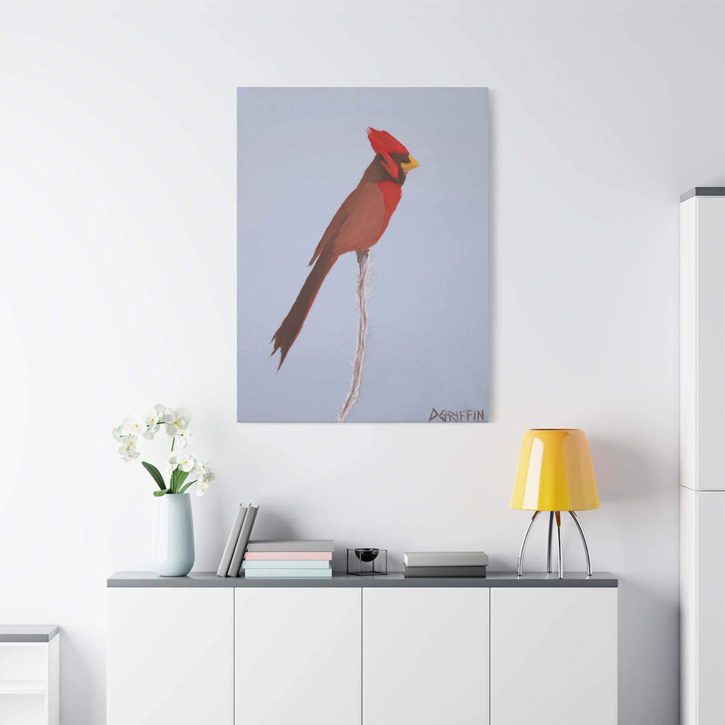 "Crimson Vigil" - Stretched Canvas Wall Decor