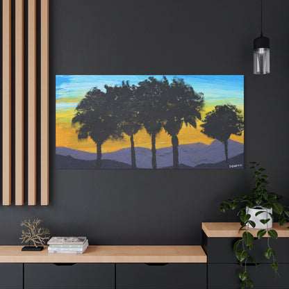 "Palm Sunset" - Stretched Canvas Wall Decor