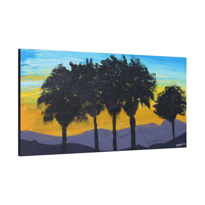"Palm Sunset" - Stretched Canvas Wall Decor