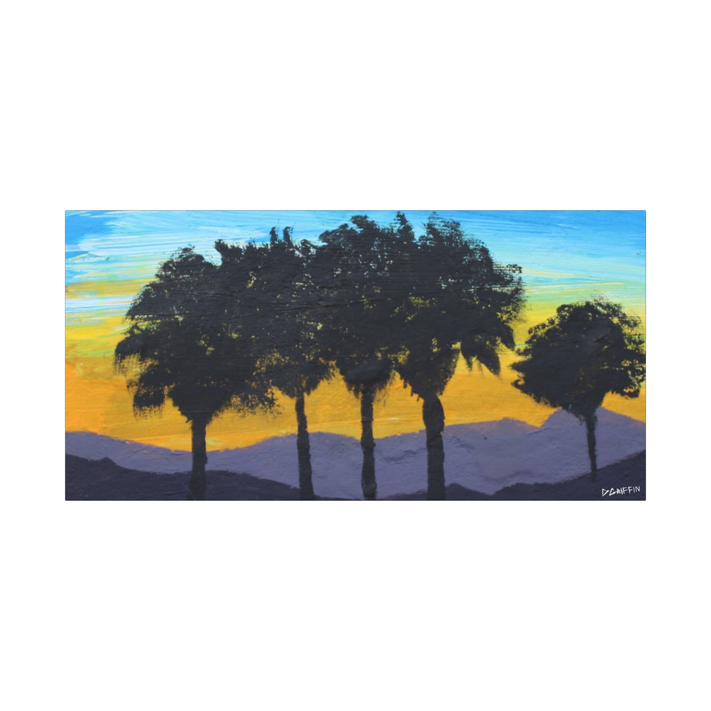 "Palm Sunset" - Stretched Canvas Wall Decor