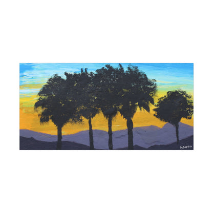 "Palm Sunset" - Stretched Canvas Wall Decor