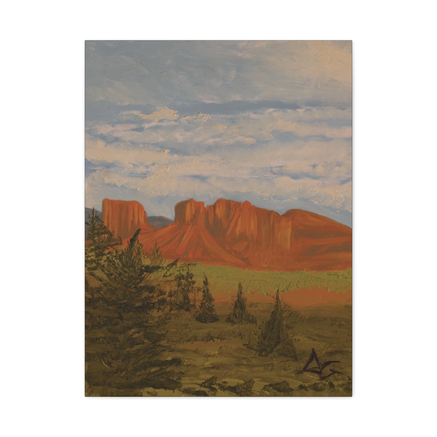 "Crimson Cliffs" - Stretched Canvas Wall Decor