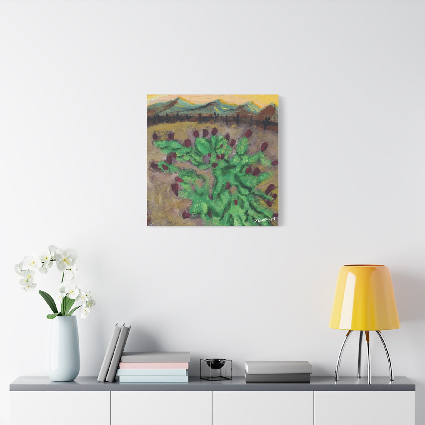 "Fruiting Nopal" - Stretched Canvas Wall Decor