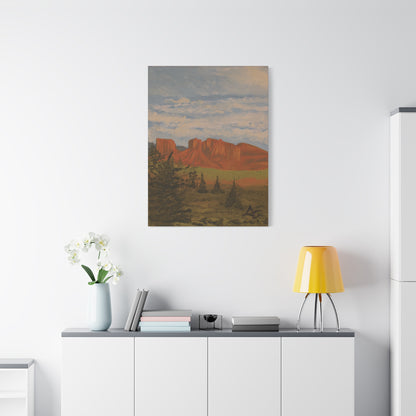 "Crimson Cliffs" - Stretched Canvas Wall Decor