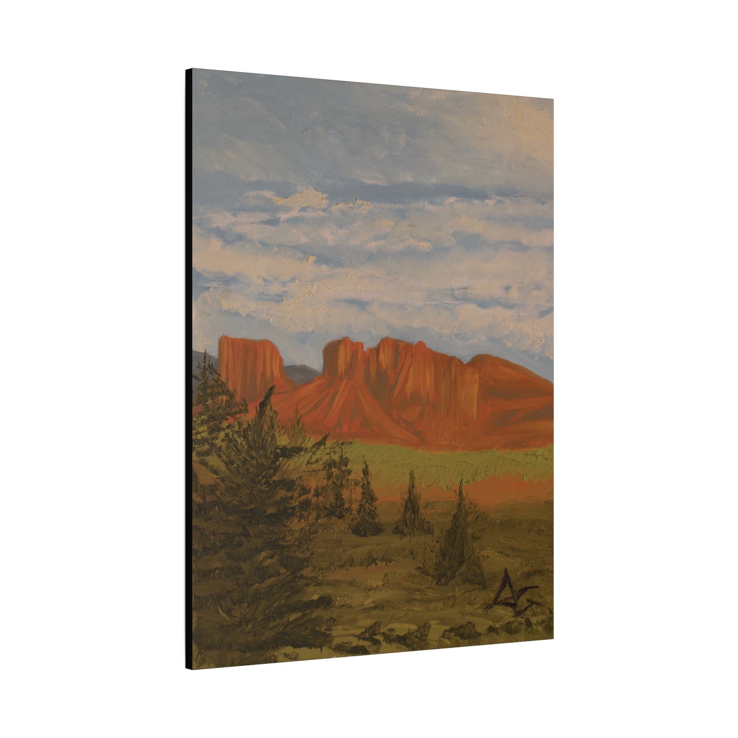 "Crimson Cliffs" - Stretched Canvas Wall Decor