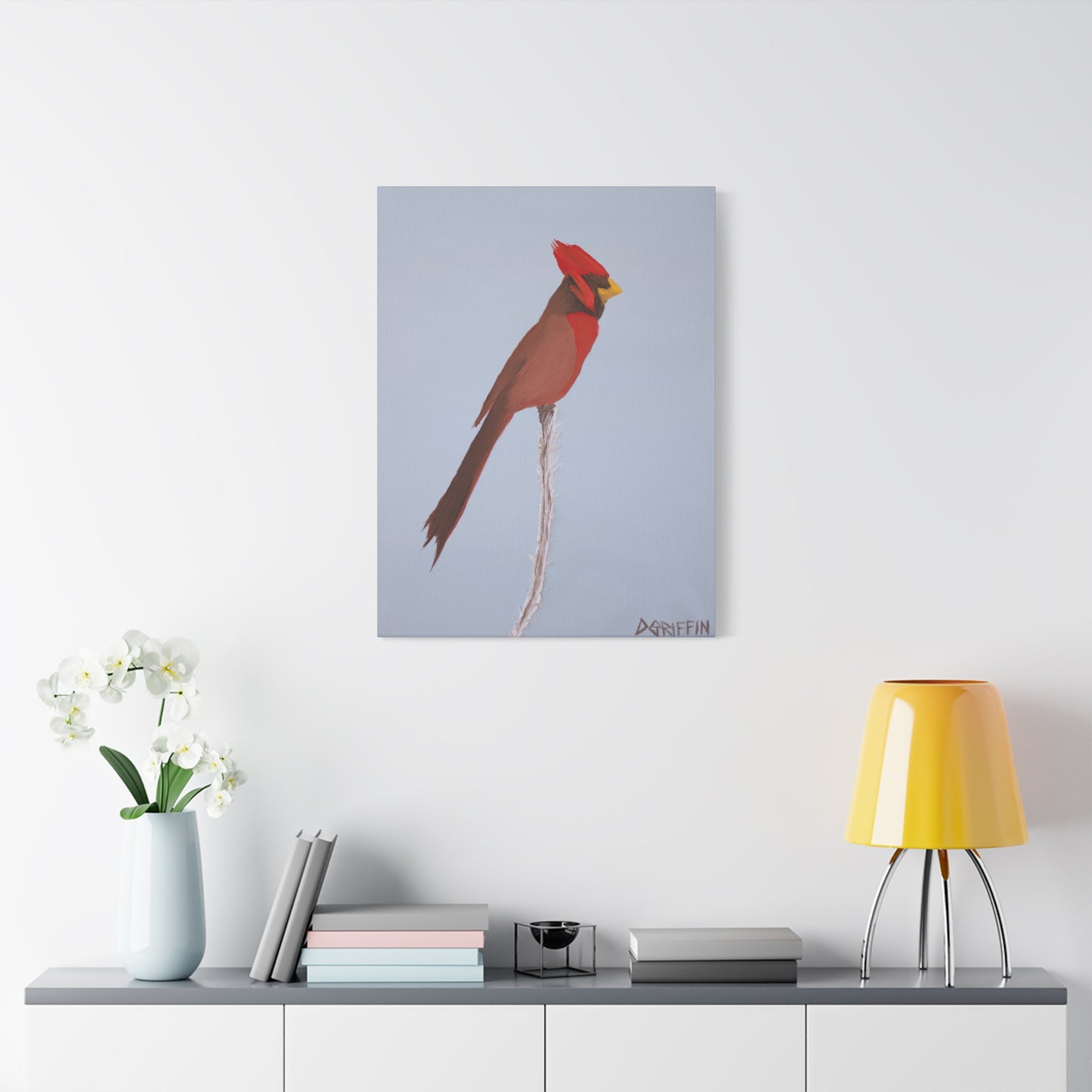 "Crimson Vigil" - Stretched Canvas Wall Decor