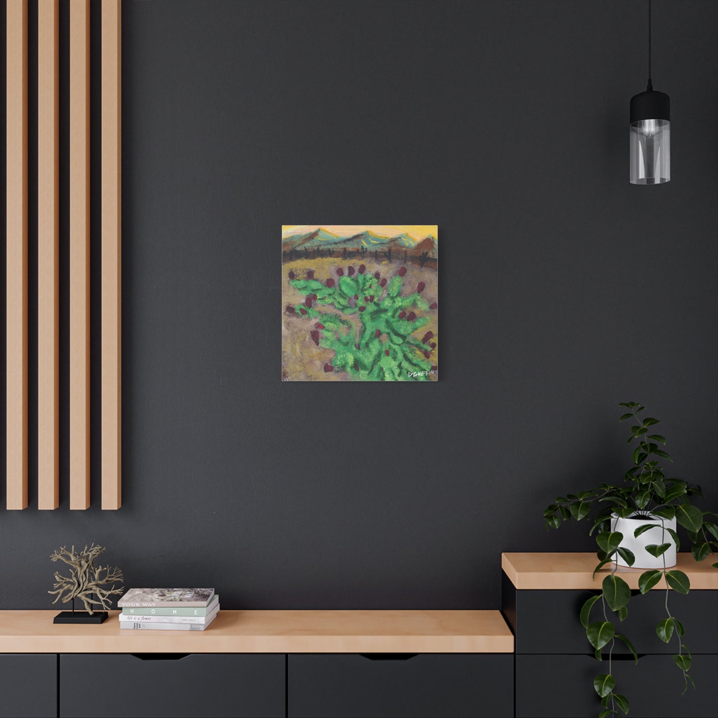 "Fruiting Nopal" - Stretched Canvas Wall Decor