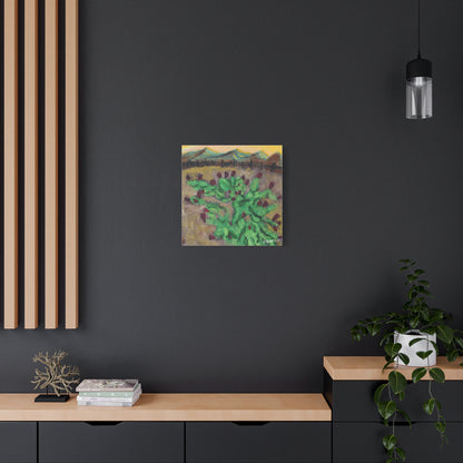 "Fruiting Nopal" - Stretched Canvas Wall Decor