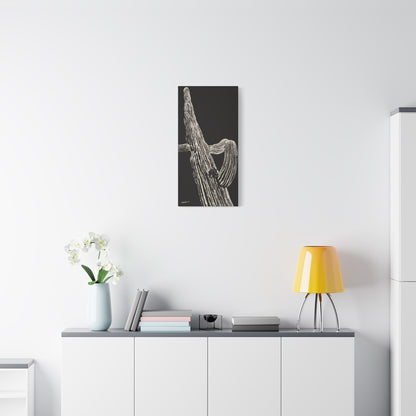"Nocturnal Saguaro" - Stretched Canvas Wall Decor