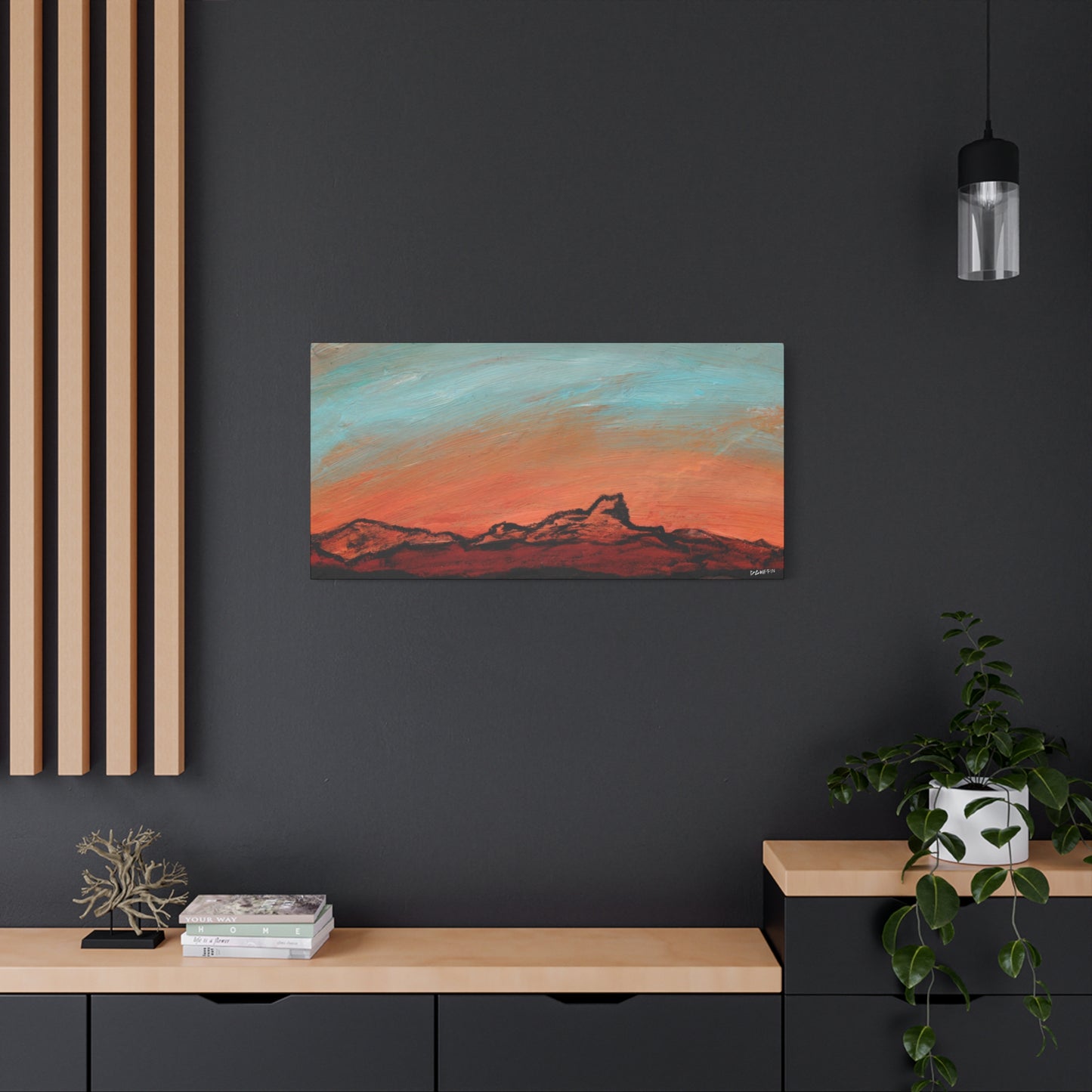 "Silueta Ardiente" - Stretched Canvas Wall Decor
