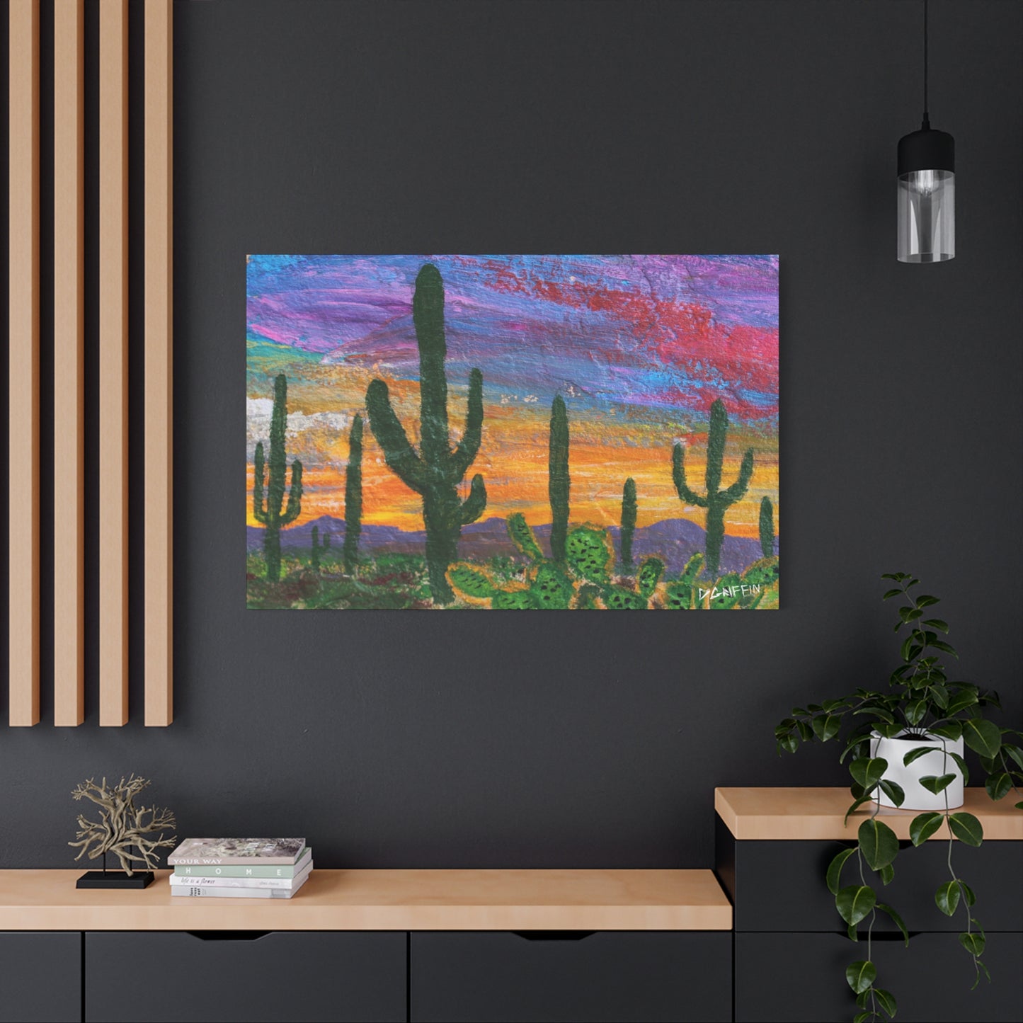 "Cactus Corona" - Stretched Canvas Wall Decor