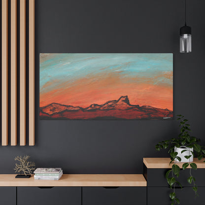 "Silueta Ardiente" - Stretched Canvas Wall Decor