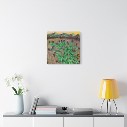 "Fruiting Nopal" - Stretched Canvas Wall Decor