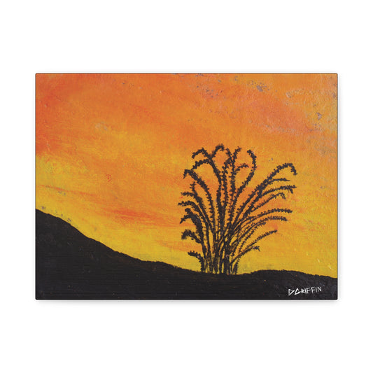 "Lone Ocotillo" - Stretched Canvas Wall Decor