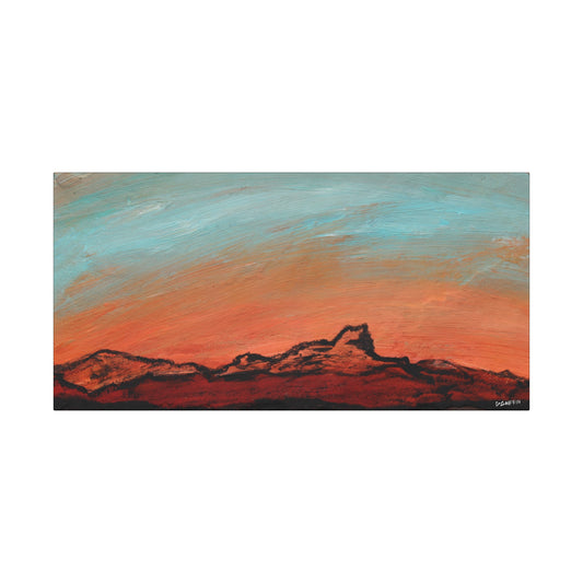 "Silueta Ardiente" - Stretched Canvas Wall Decor