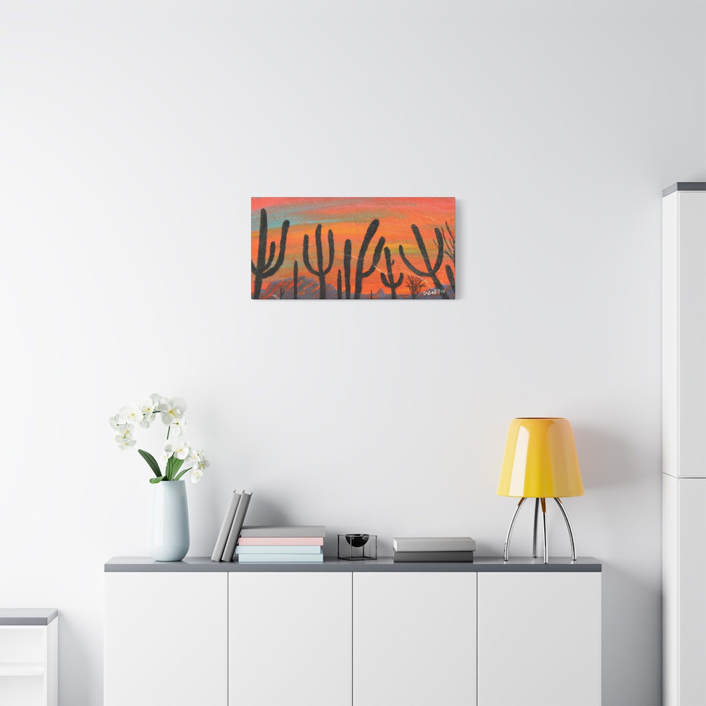 "Silhouettes at Dusk" - Stretched Canvas Wall Decor