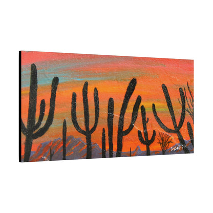 "Silhouettes at Dusk" - Stretched Canvas Wall Decor