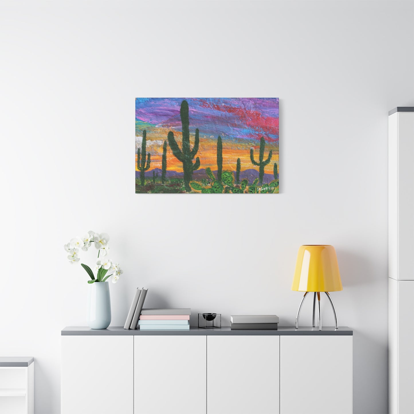 "Cactus Corona" - Stretched Canvas Wall Decor