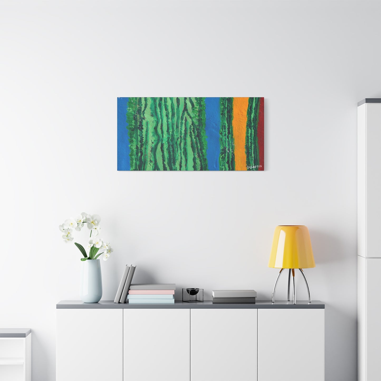 "Saguaro Stripes" - Stretched Canvas Wall Decor