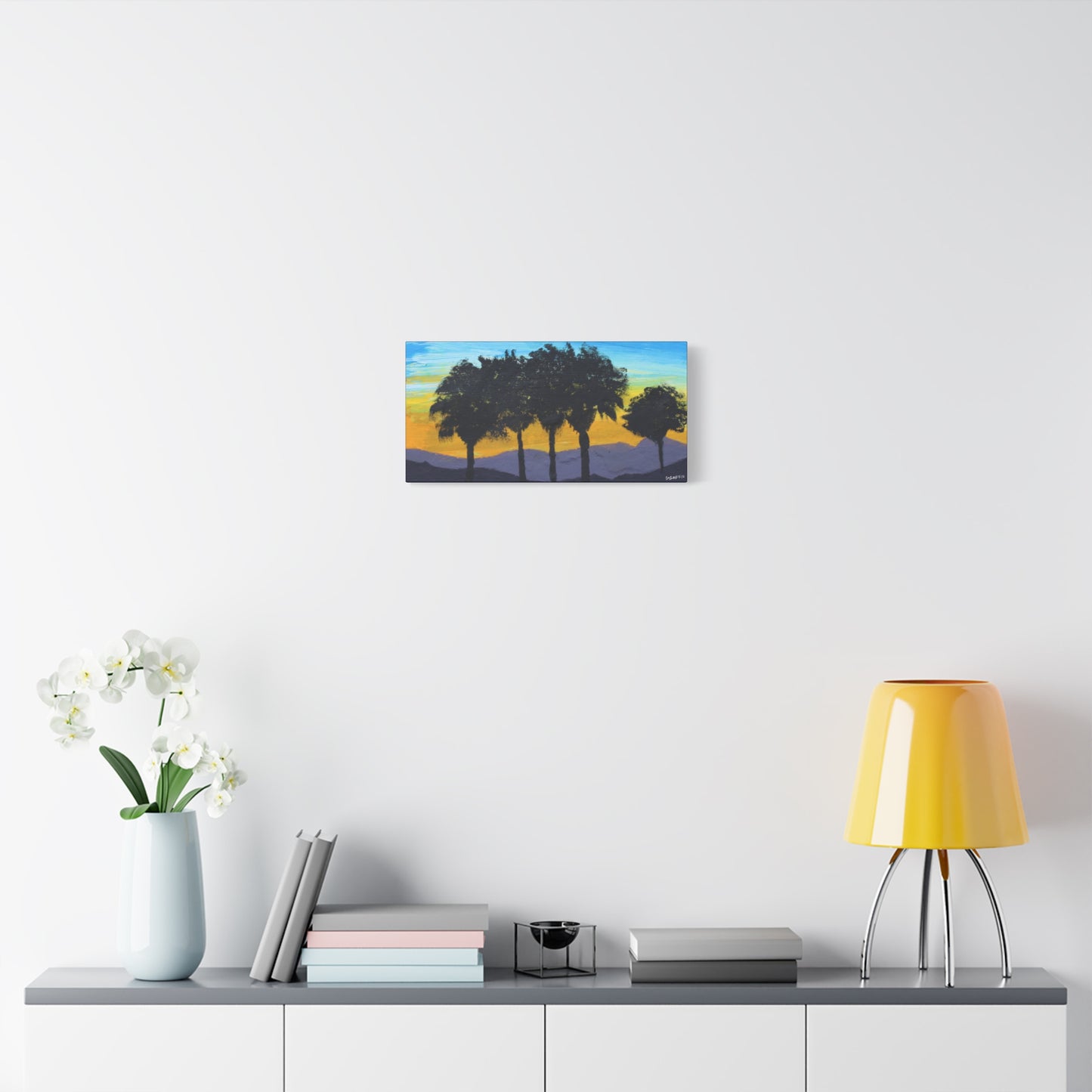 "Palm Sunset" - Stretched Canvas Wall Decor