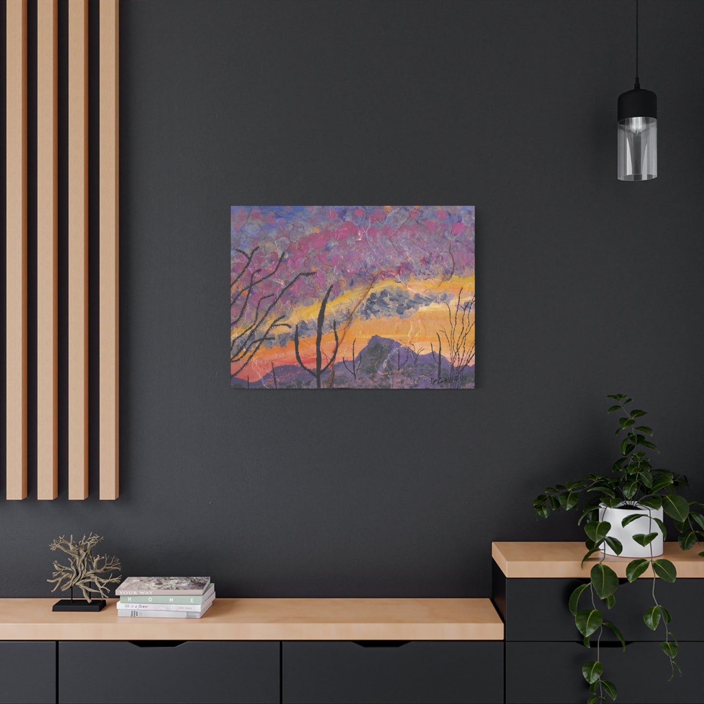 "Monsoon sunset" - Stretched Canvas Wall Decor
