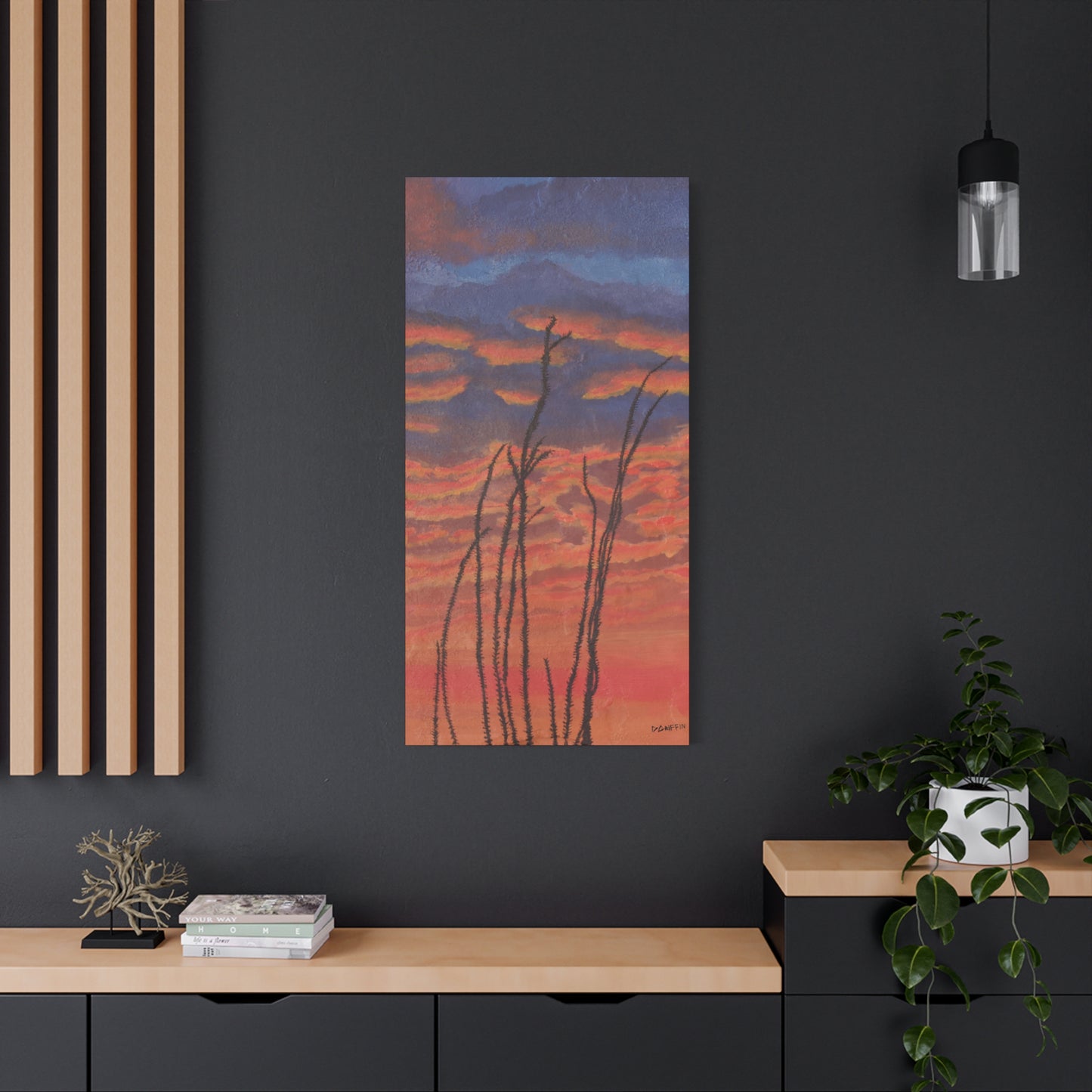 "Great Fire in the Sky" - Stretched Canvas Wall Decor