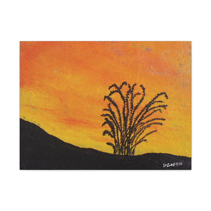 "Lone Ocotillo" - Stretched Canvas Wall Decor