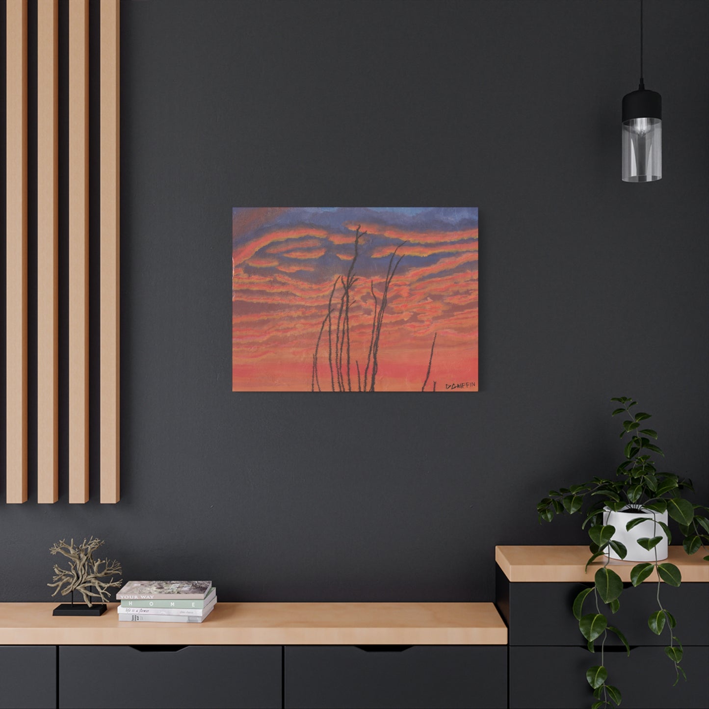 "Great Fire in the Sky" - Stretched Canvas Wall Decor