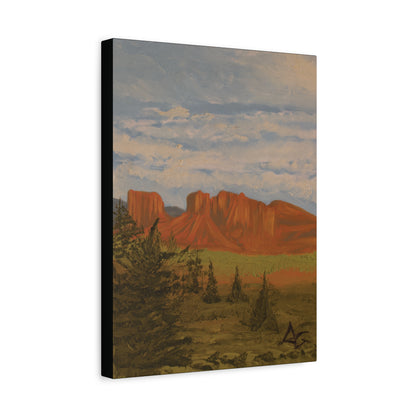 "Crimson Cliffs" - Stretched Canvas Wall Decor