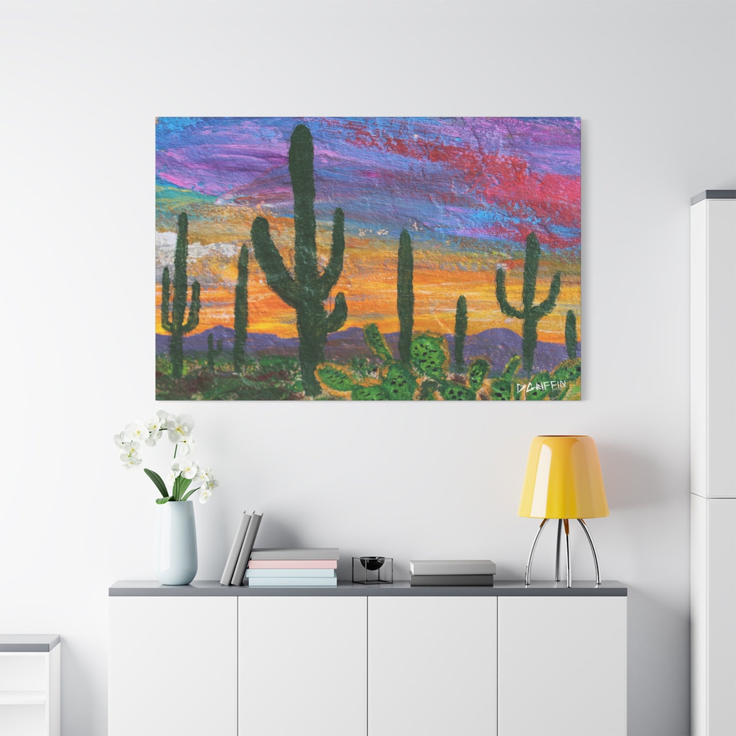 "Cactus Corona" - Stretched Canvas Wall Decor