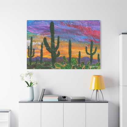 "Cactus Corona" - Stretched Canvas Wall Decor