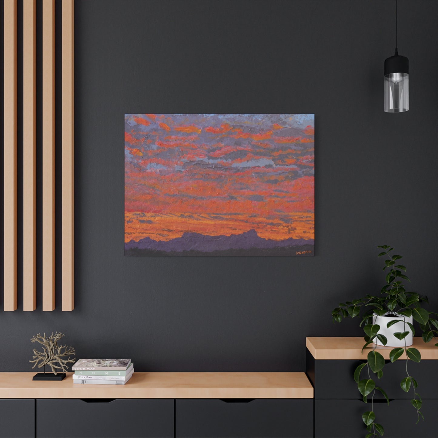 "Sky in Flames" - Stretched Canvas Wall Decor