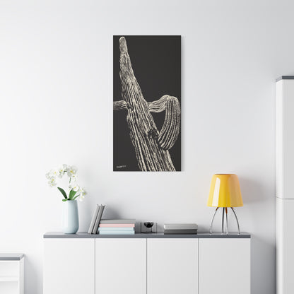 "Nocturnal Saguaro" - Stretched Canvas Wall Decor