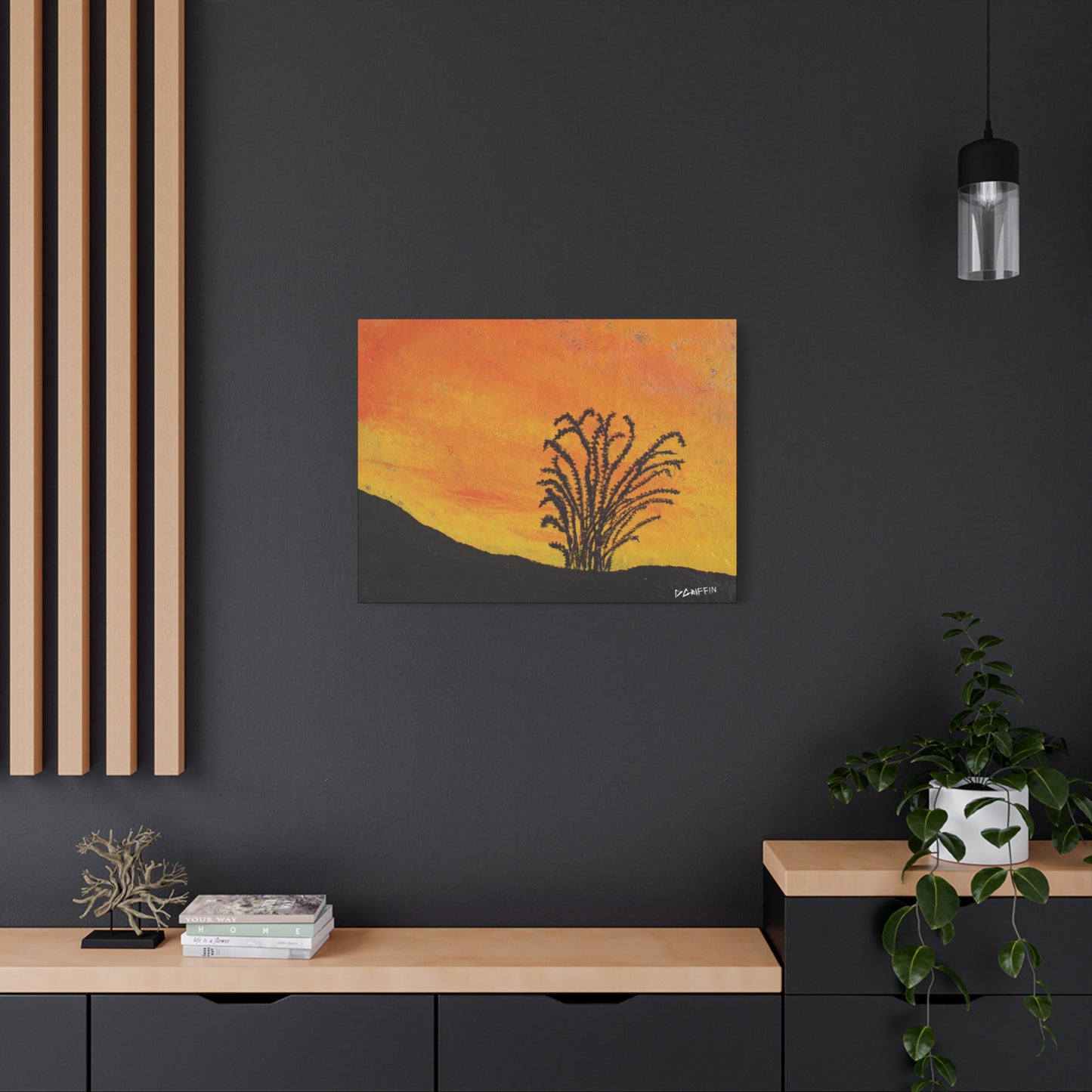 "Lone Ocotillo" - Stretched Canvas Wall Decor