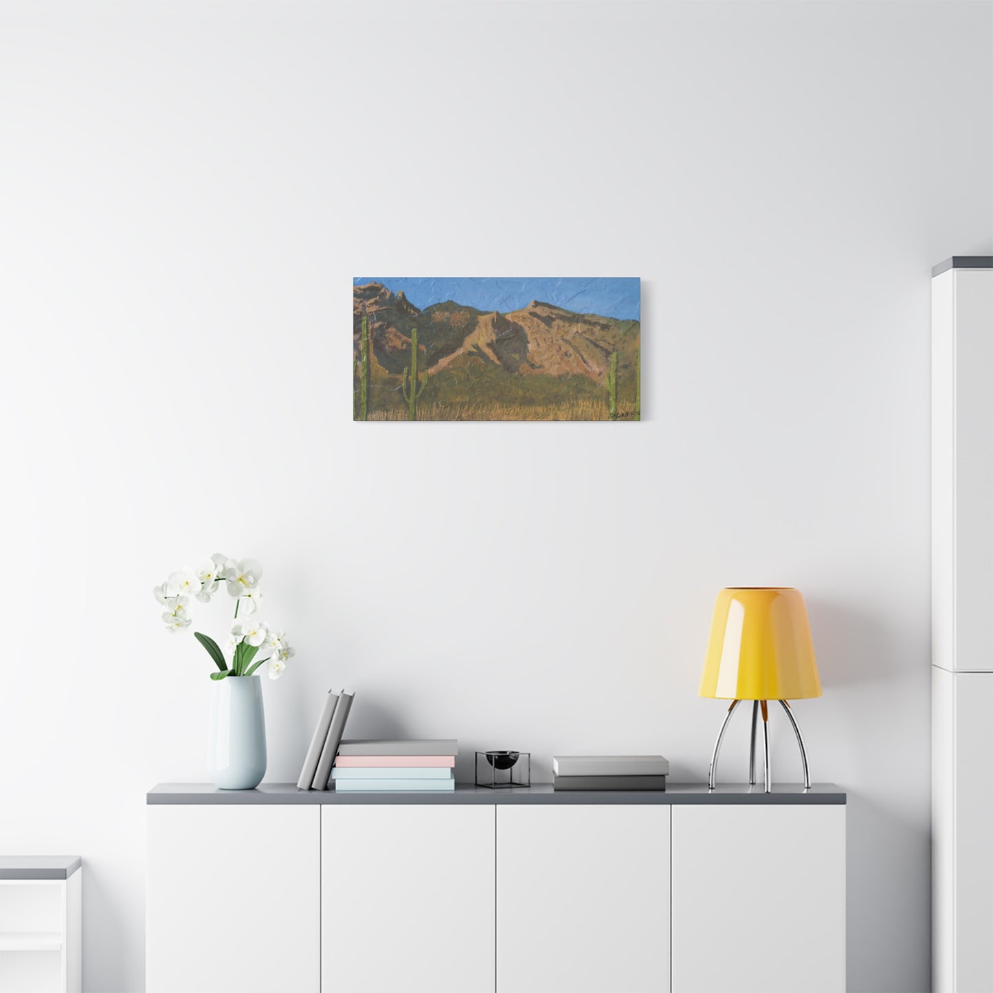 "Saguaro Skyline" - Stretched Canvas Wall Decor