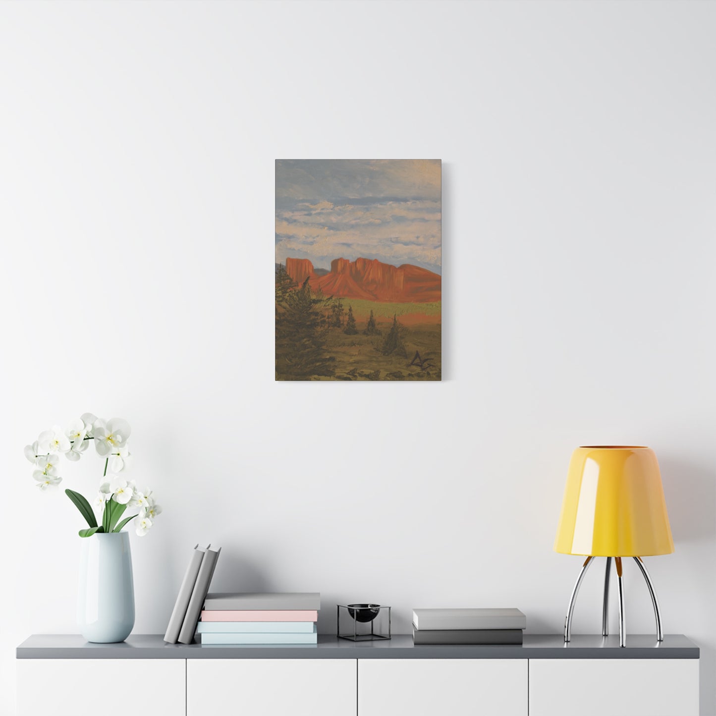 "Crimson Cliffs" - Stretched Canvas Wall Decor