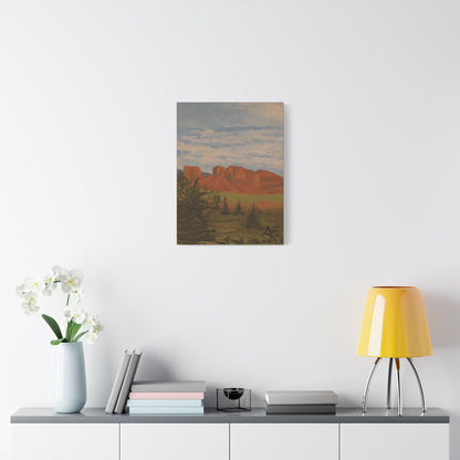 "Crimson Cliffs" - Stretched Canvas Wall Decor