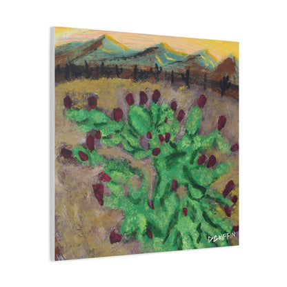 "Fruiting Nopal" - Stretched Canvas Wall Decor