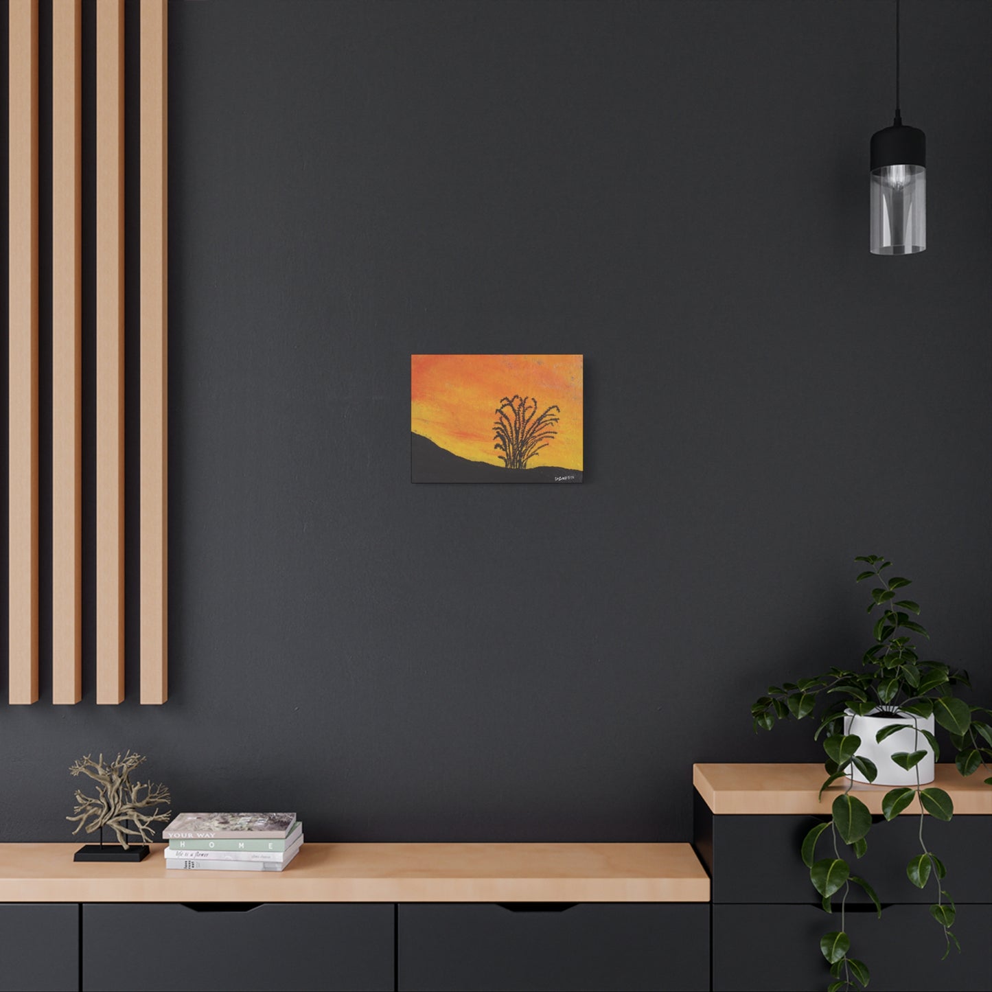 "Lone Ocotillo" - Stretched Canvas Wall Decor