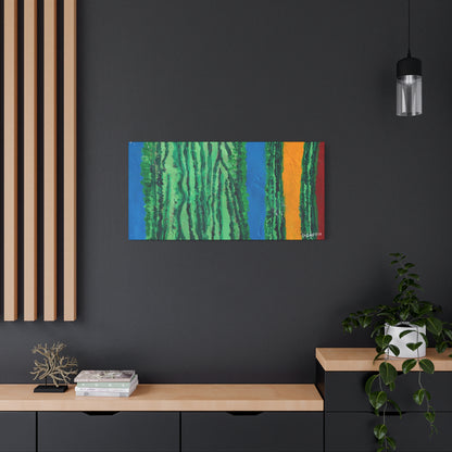 "Saguaro Stripes" - Stretched Canvas Wall Decor