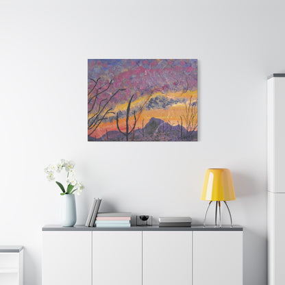 "Monsoon sunset" - Stretched Canvas Wall Decor