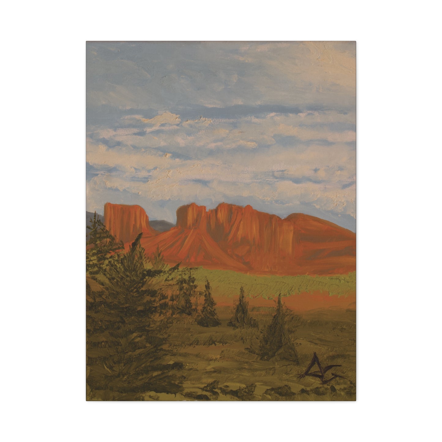 "Crimson Cliffs" - Stretched Canvas Wall Decor