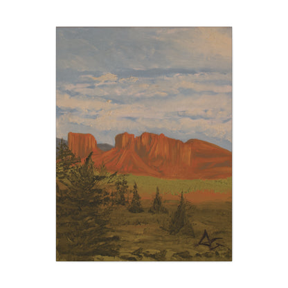 "Crimson Cliffs" - Stretched Canvas Wall Decor