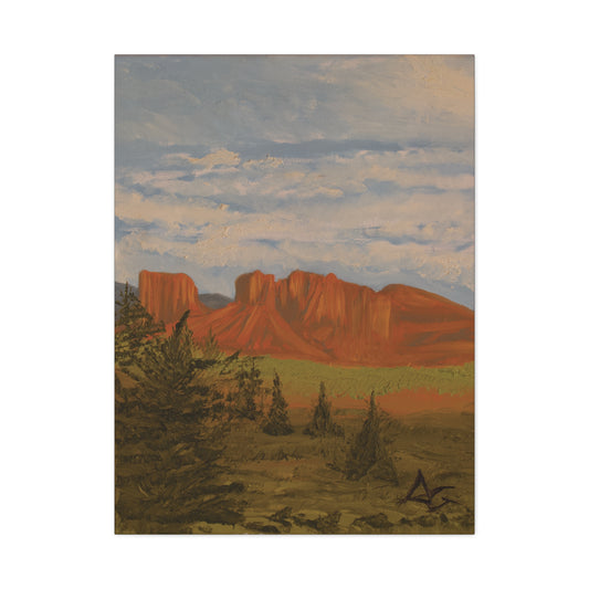 "Crimson Cliffs" - Stretched Canvas Wall Decor