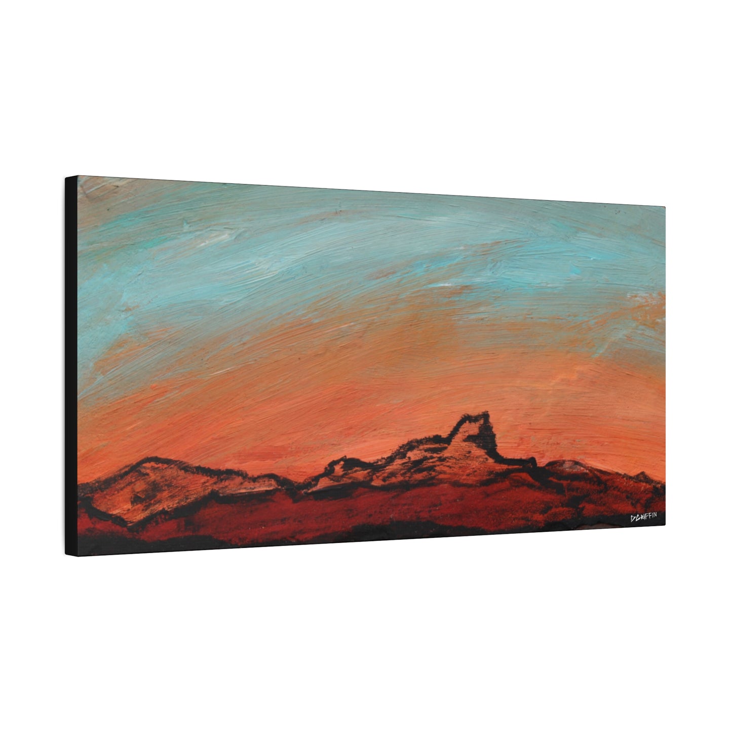 "Silueta Ardiente" - Stretched Canvas Wall Decor