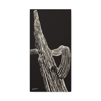 "Nocturnal Saguaro" - Stretched Canvas Wall Decor