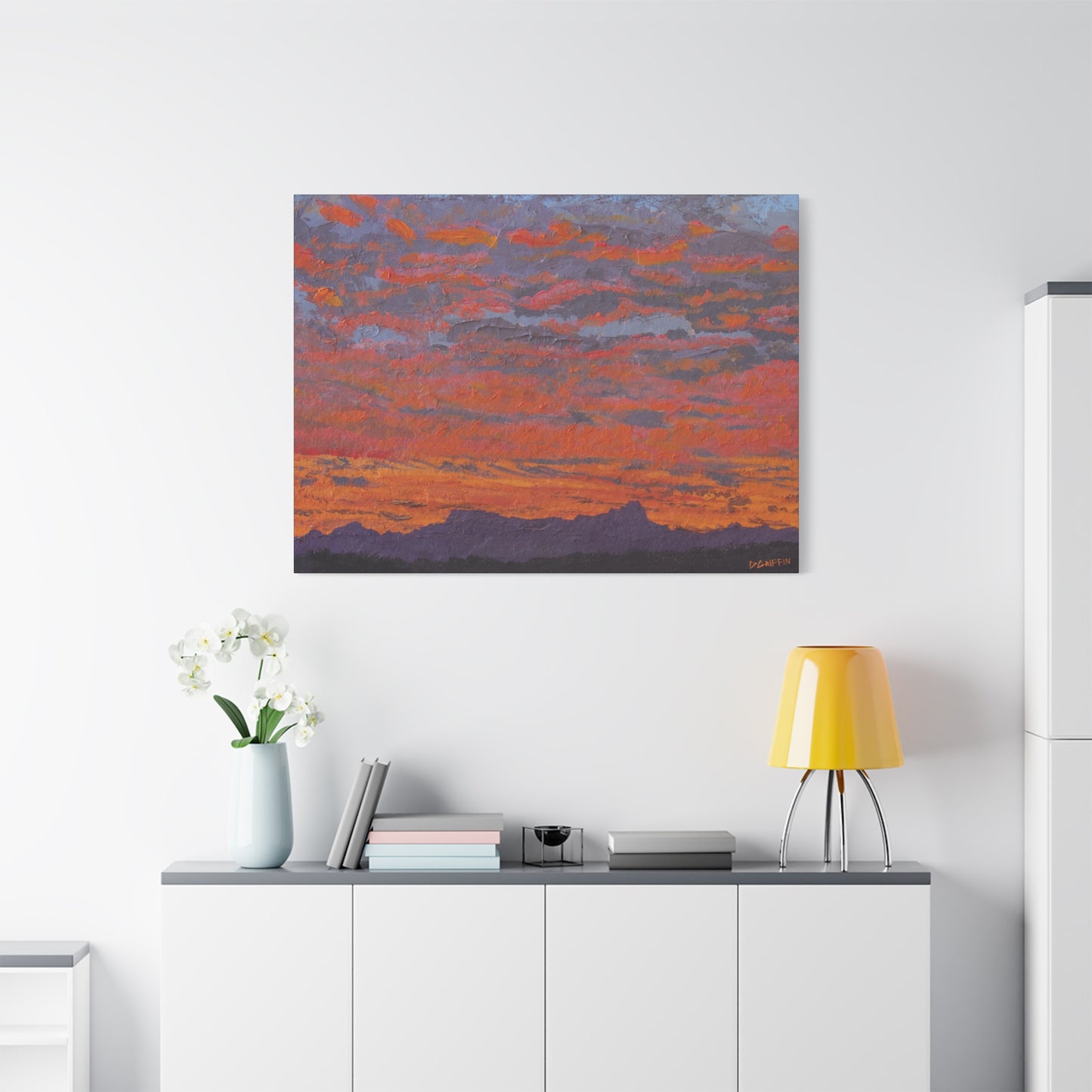 "Sky in Flames" - Stretched Canvas Wall Decor